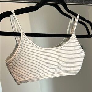 brandy melville white & blue striped bralette